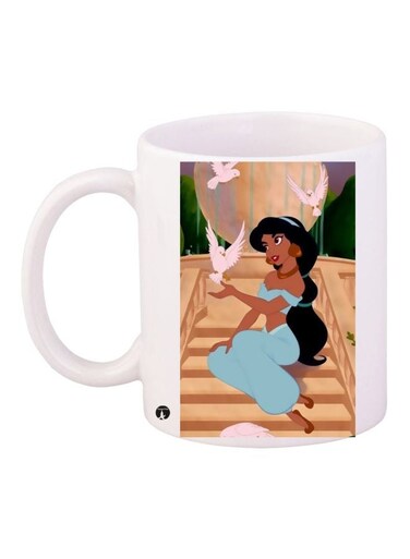 Anime Printed Coffee Mug White/Beige/Blue 11ounce