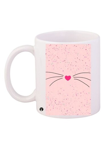 Heart Printed Coffee Mug White/Pink/Black