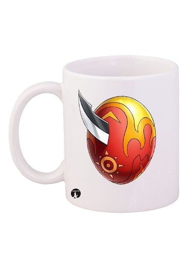 Digimon Printed Mug White/Red/Gold