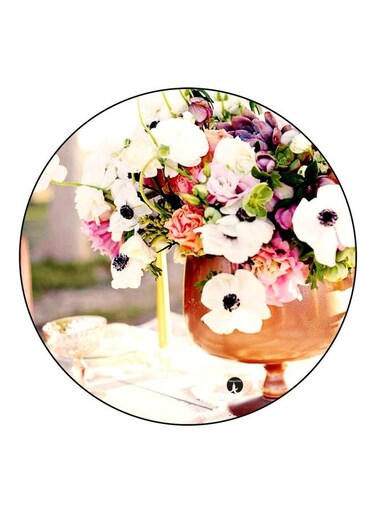 Floral Printed Fridge Magnet Pink/Green/White 5.5cm