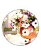 Floral Printed Fridge Magnet Pink/Green/White 5.5cm