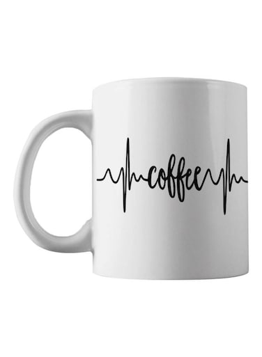 Coffee Pulse Printed Mug White/Black