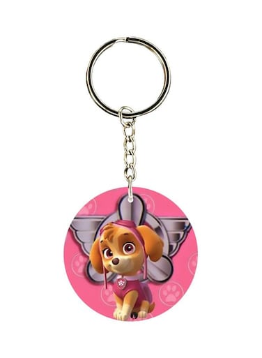 Dog Printed Dual Sided Keychain