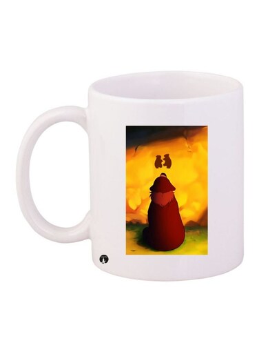 Bear Printed Coffee Mug White/Brown/Yellow