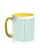 Decoration With Lines And Circles Printed Coffee Mug Yellow/White 11ounce