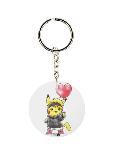 Single Sided Pikachu Themed Keychain