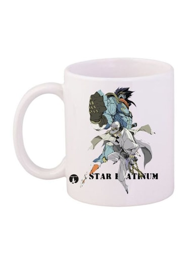 Jojo's Bizarre Printed Mug White/Black/Blue 12ounce