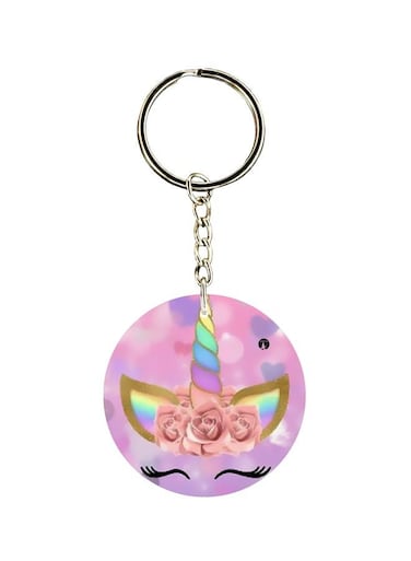 Unicorn Printed Single Sided Keychain