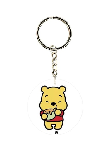 Pooh Printed Double Sided Keychain