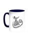 Arabic Letters Printed Coffee Mug Blue/White 11ounce