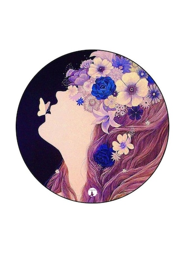 Girl Printed Fridge Magnet Blue/Beige