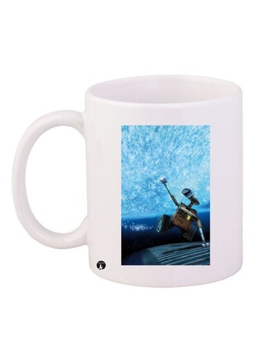 Wall-E Printed Coffee Mug White/Blue/Black 11ounce