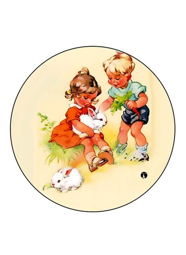 Vintage Art Printed Fridge Magnet Multicolour
