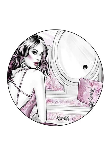 Girl Printed Fridge Magnet Multicolour 5.5 x 5.5cm