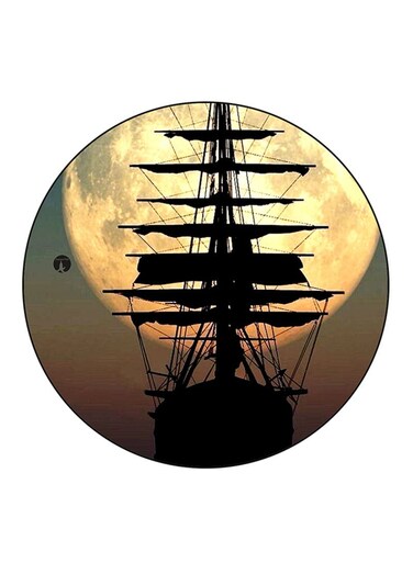 Ship Printed Fridge Magnet Round Multicolour