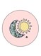 Sun And The Moon Printed Fridge Magnet Round Multicolour