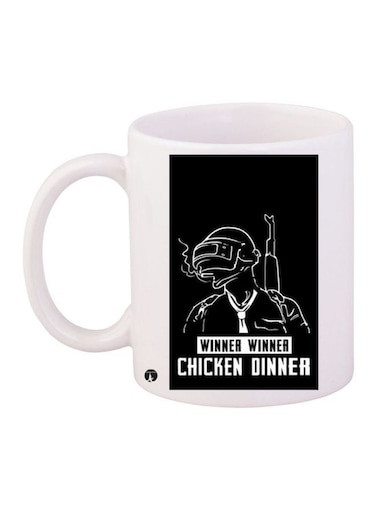 Winner Winner Chicken Dinner Printed Coffee Mug White/Black 11ounce