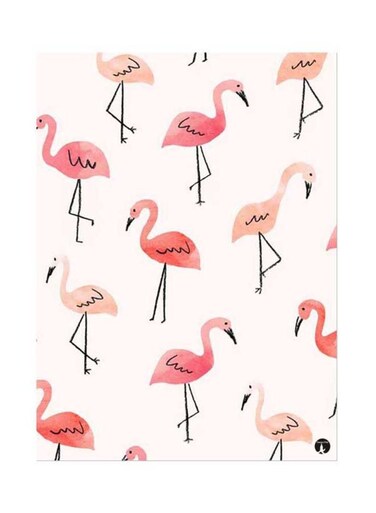 Metal Plate Of Flamingos Poster Pink/Black