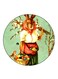 Vintage Art Printed Fridge Magnet Multicolour