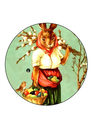 Vintage Art Printed Fridge Magnet Multicolour