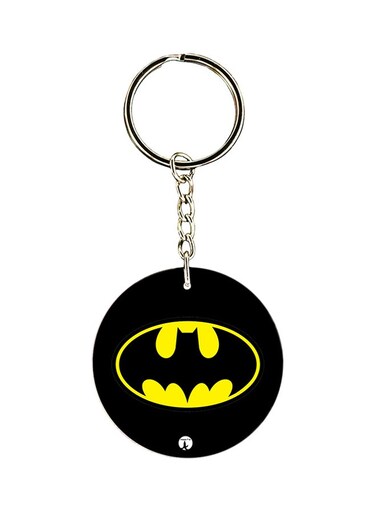 Double Sided Batman Printed Keychain Black/Yellow/Silver