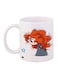 Cartoon Girl Printed Coffee Mug White/Orange/Blue 11ounce