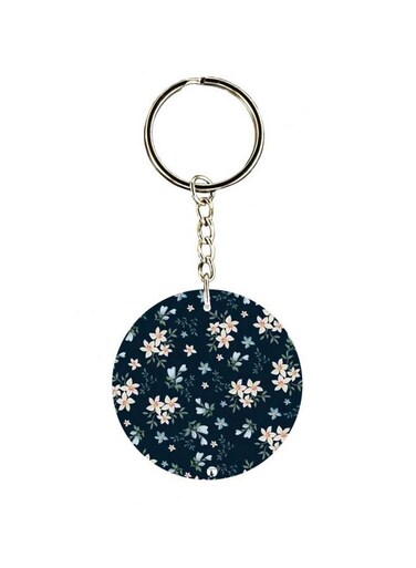 Double Sided Flower Printed Keychain