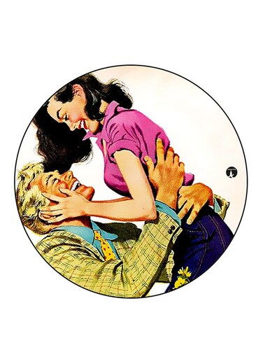 Vintage Art Printed Fridge Magnet Round Multicolour