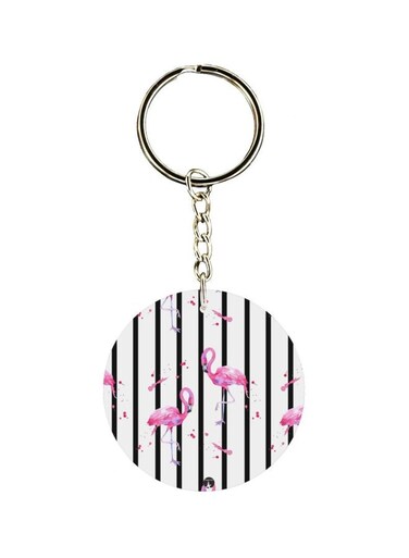 Flamingo Printed Single Sided Keychain