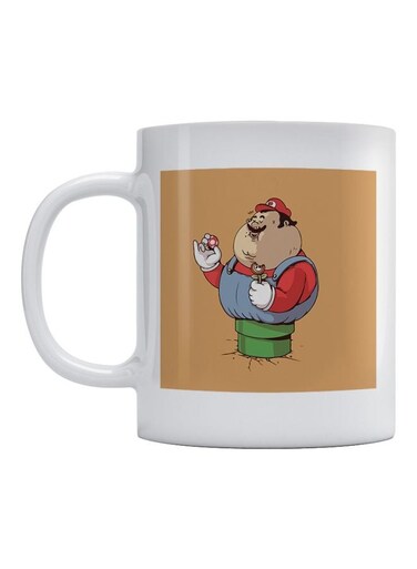 Super Mario Printed Mug White/Brown/Red