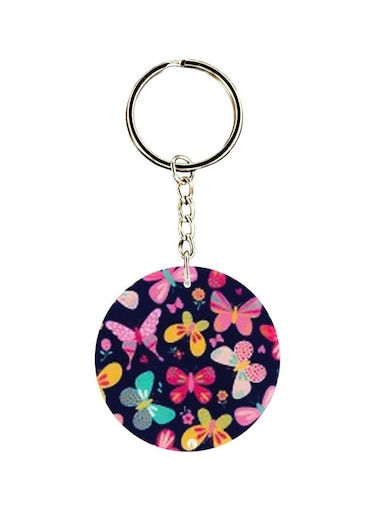 Butterfly Printed Single Sided Keychain