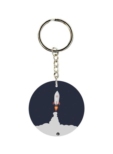 Rocket Printed Double Sided Keychain