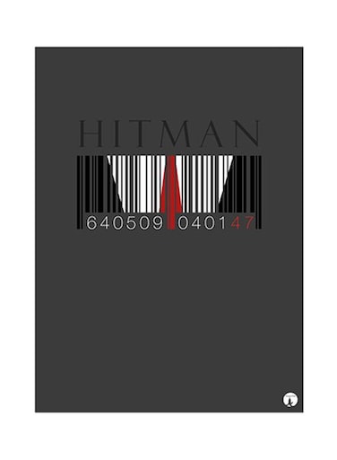 Video Game Hitman Metal Plate Poster Multicolour 15 x 20cm