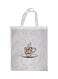 Coffee Time Printed Shopping Bag White/Brown