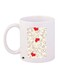 Heart Printed Coffee Mug White/Beige/Red 11ounce
