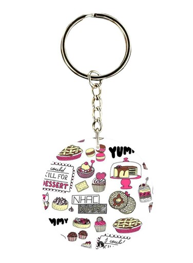 Double Sided Food Printed Keychain