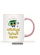Quirky Positive Energy 11oz Ceramic Mug Arabic Style 'Oh Positive Energy' &amp; 'Hug Me' Design with Cute Coffee Cup in color Pink