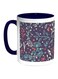 Tree Paper Printed Coffee Mug Blue/White/Purple 11ounce