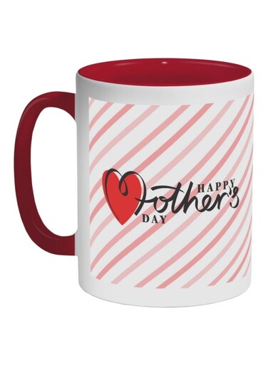 Happy Mother's Day Printed Coffee Mug White/Black/Red 11ounce