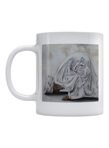 Prayer Printed Ceramic Coffee Mug White/Beige/Brown 350ml