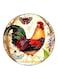 Hen Printed Fridge Magnet Beige/Red/Green 5.5cm