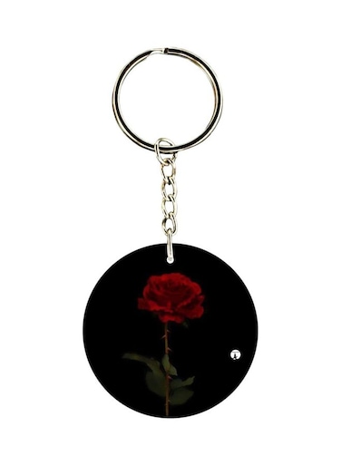 Double Sided Rose Printed Keychain