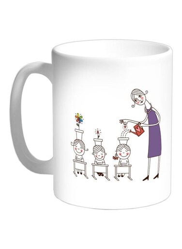 Plant The Seeds Of Love In Children Printed Coffee Mug White/Purple 325ml