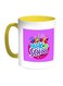 Back To School Printed Coffee Mug Pink/White/Yellow