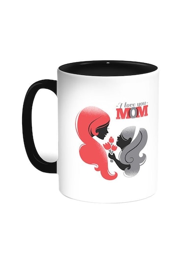 I Love You Mom Printed Coffee Mug Black/White 11ounce