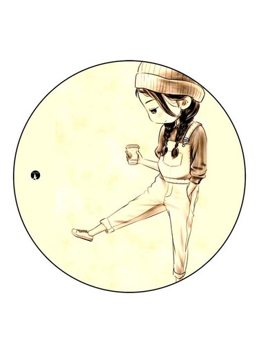 Girl Printed Fridge Magnet Beige/Brown 5.5cm