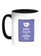Keep Calm And Drink Tea Printed Coffee Mug Black/White/Purple 11ounce