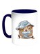 Owl Printed Coffee Mug White/Blue 11ounce