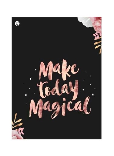 Make Today Magical Theme Printed Plate Black/Pink 20x15cm