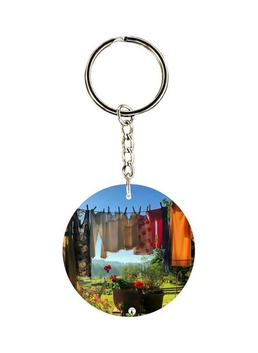 Nature Printed Dual Sided Keychain